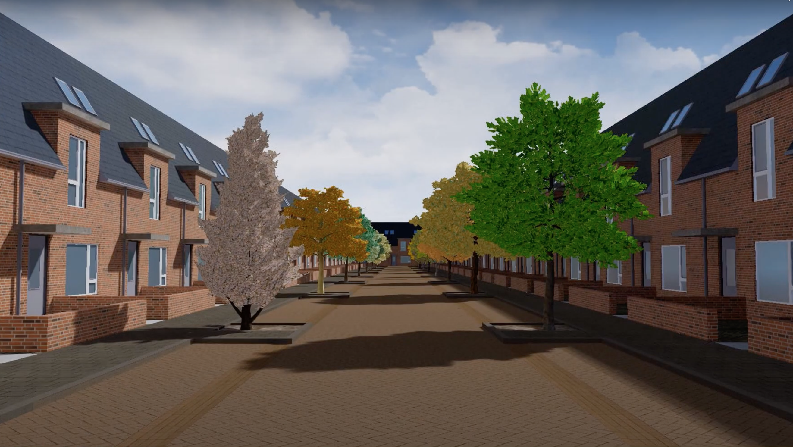 Belevingswaarde van bomen - straat in Virtual Reality