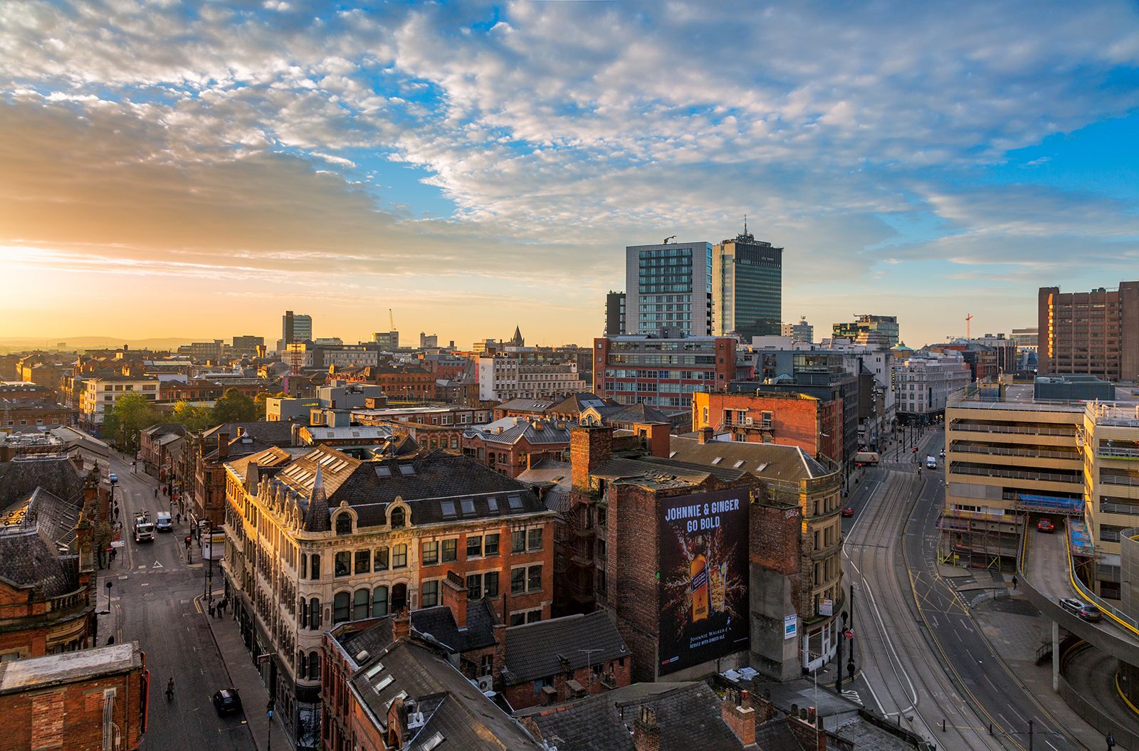 wandelvriendelijkheid van Manchester - luchtfoto van de stad