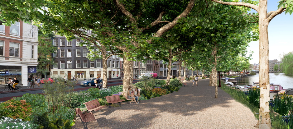 wandelboulevard Stadhouderskade, mensen die in het gebied verblijven.
